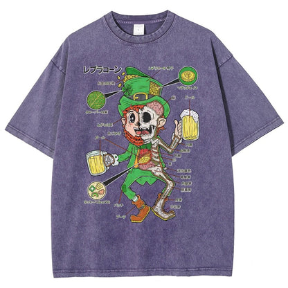 LEPRECHAUN ANATOMY-St. Patrick's Day Vintage Distressed T-shirt