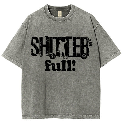 Shitter's Full! Christmas Humor Vintage Distressed T-shirt