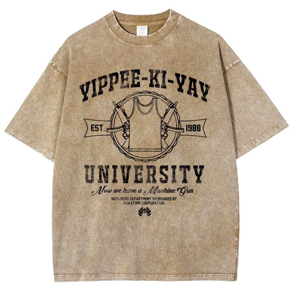 Yippee-Ki-Yay University Vintage Distressed T-shirt