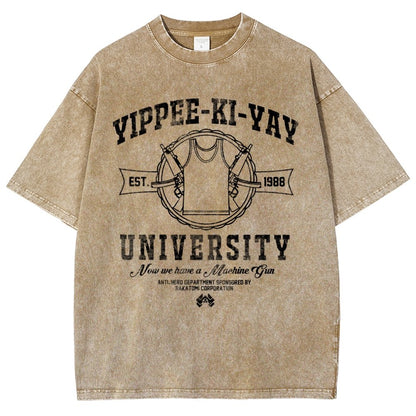 Yippee-Ki-Yay University Vintage Distressed T-shirt