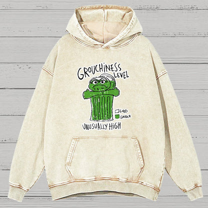 Grouchiness Level Vintage Distressed Hoodie
