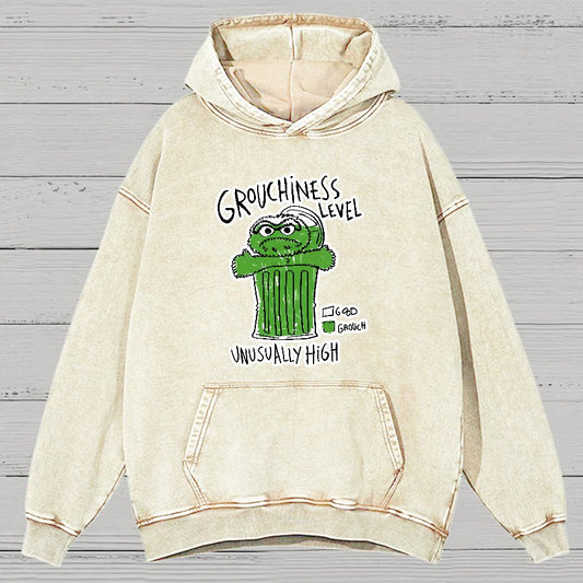 Grouchiness Level Vintage Distressed Hoodie