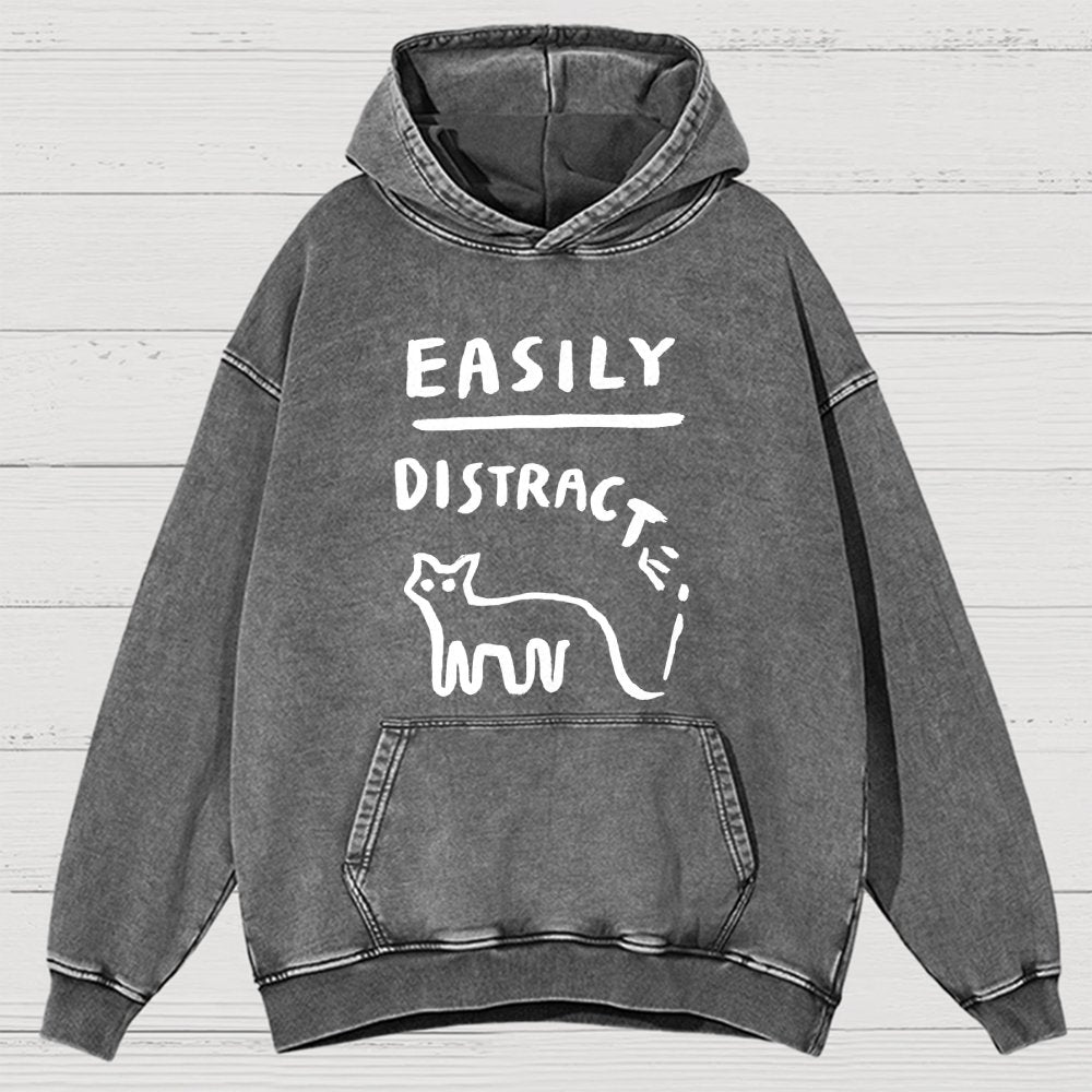 Easily Distrac Vintage Distressed Hoodie