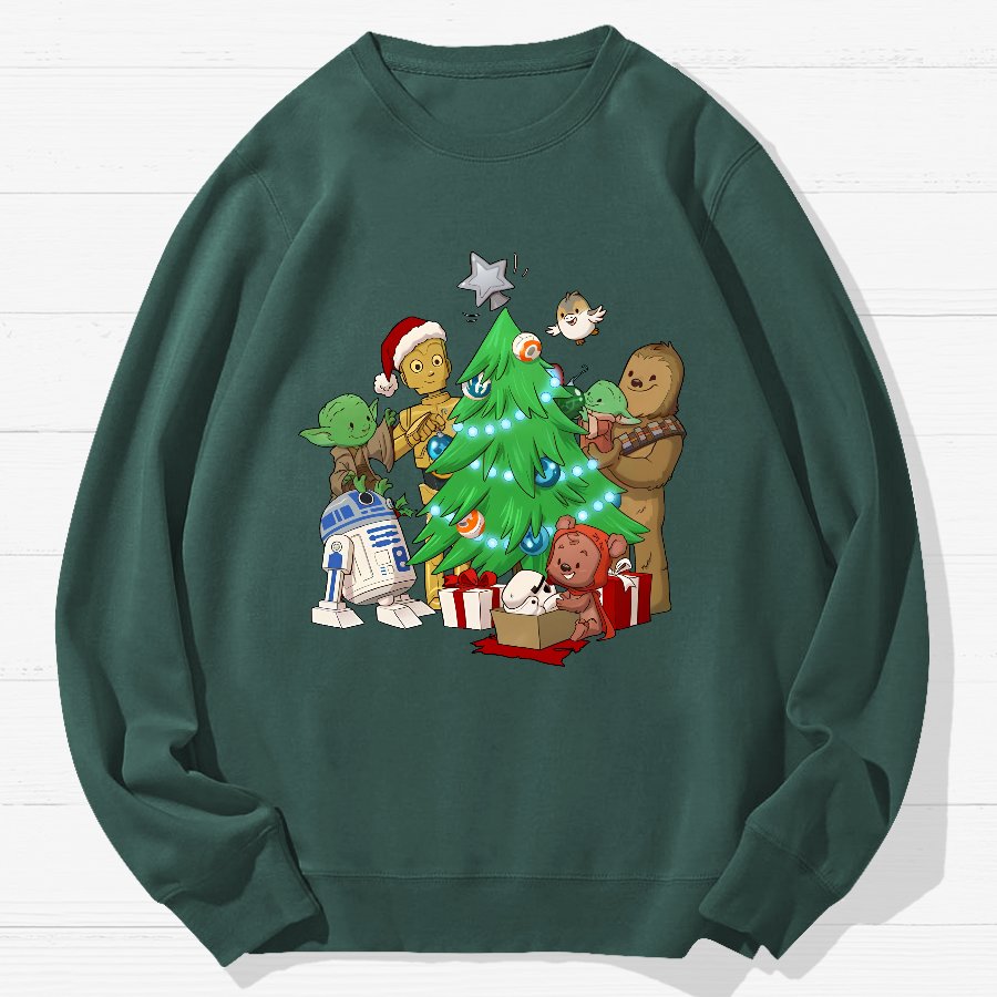Light Side of the Tree Christmas Geek Cotton Sweatshirt