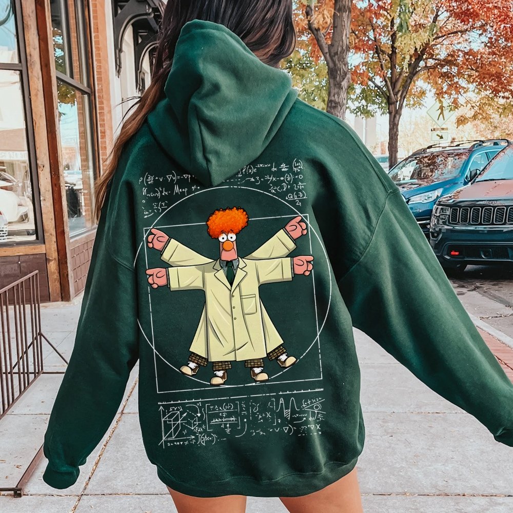 Vitruvian Puppet Printed Back Unisex Cotton Hoodie