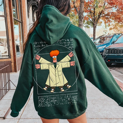 Vitruvian Puppet Printed Back Unisex Cotton Hoodie