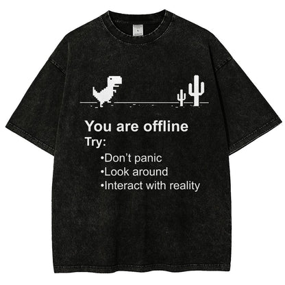Funny offline Vintage Distressed T-shirt