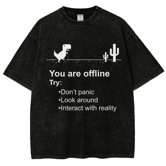 Funny offline Vintage Distressed T-shirt
