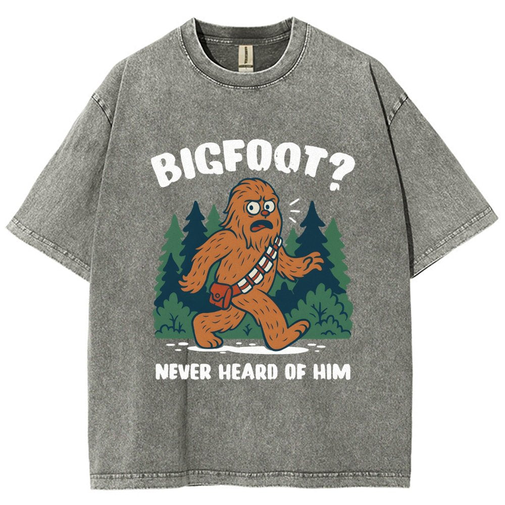 Bigfoot Never Heard Of Him Vintage Distressed T-shirt