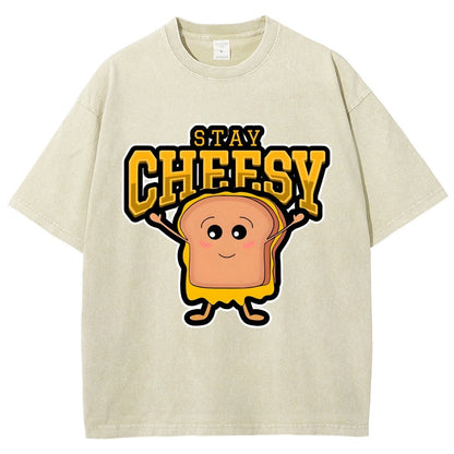 Sandwich Stay Cheesy Vintage Distressed T-shirt