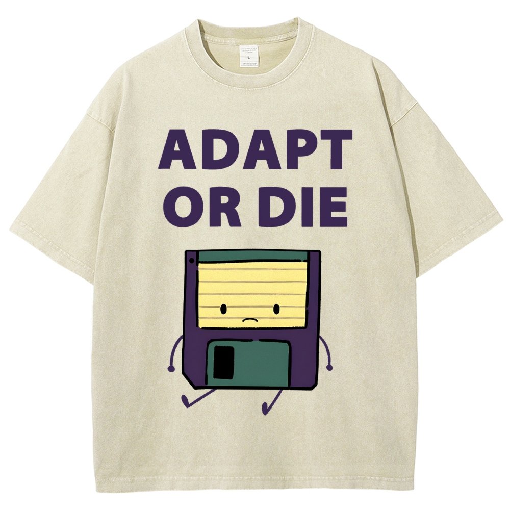 Adapt or Die Floppy Disk Vintage Distressed T-shirt