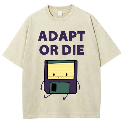 Adapt or Die Floppy Disk Vintage Distressed T-shirt