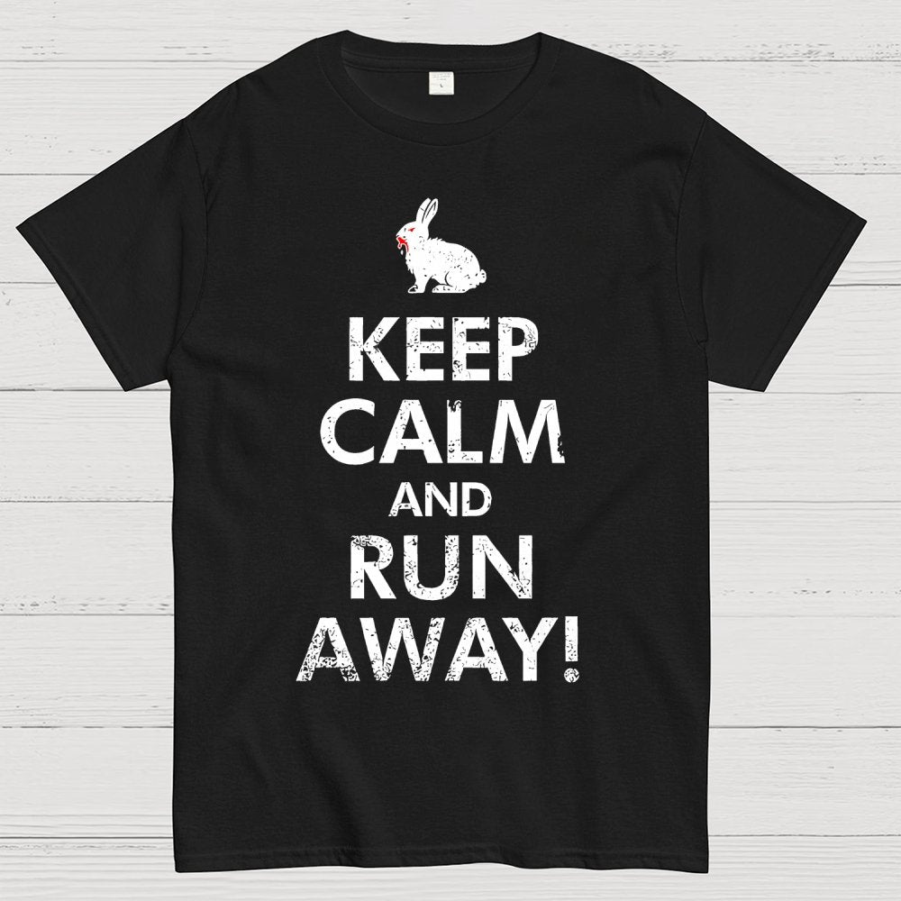Keep Calm and Run Away! Unisex Geek T-Shirt