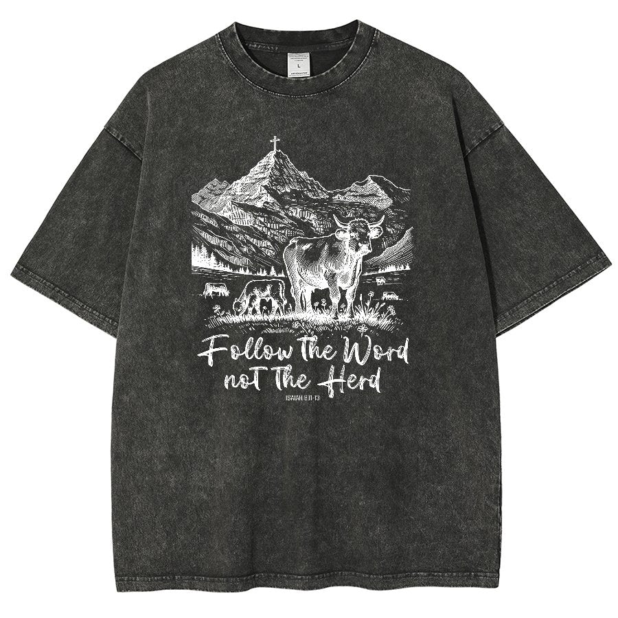 Follow The Word Not The Herd Vintage Distressed T-shirt