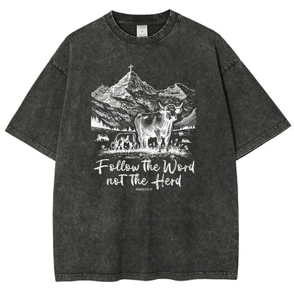 Follow The Word Not The Herd Vintage Distressed T-shirt