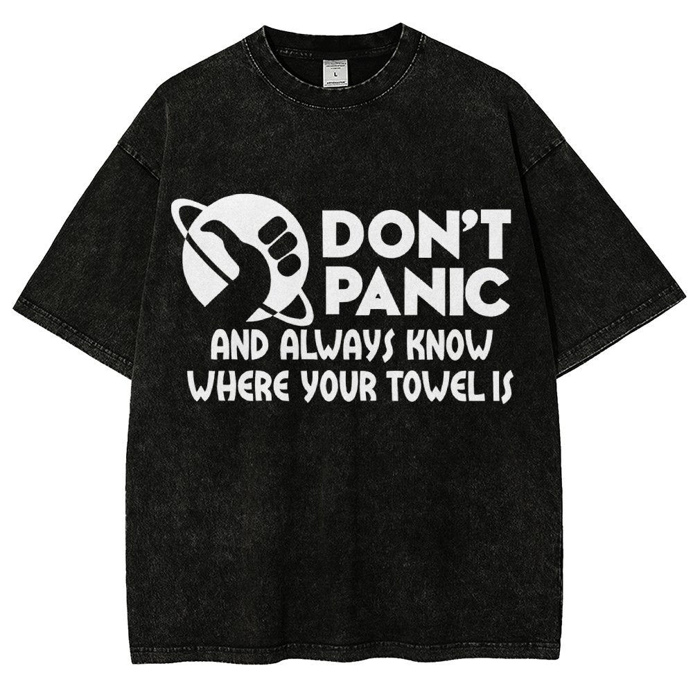 Don't Panic Vintage Distressed T-shirt