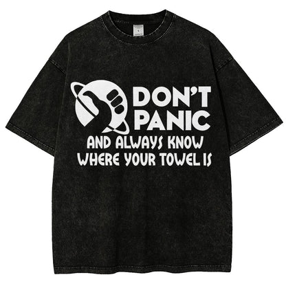 Don't Panic Vintage Distressed T-shirt