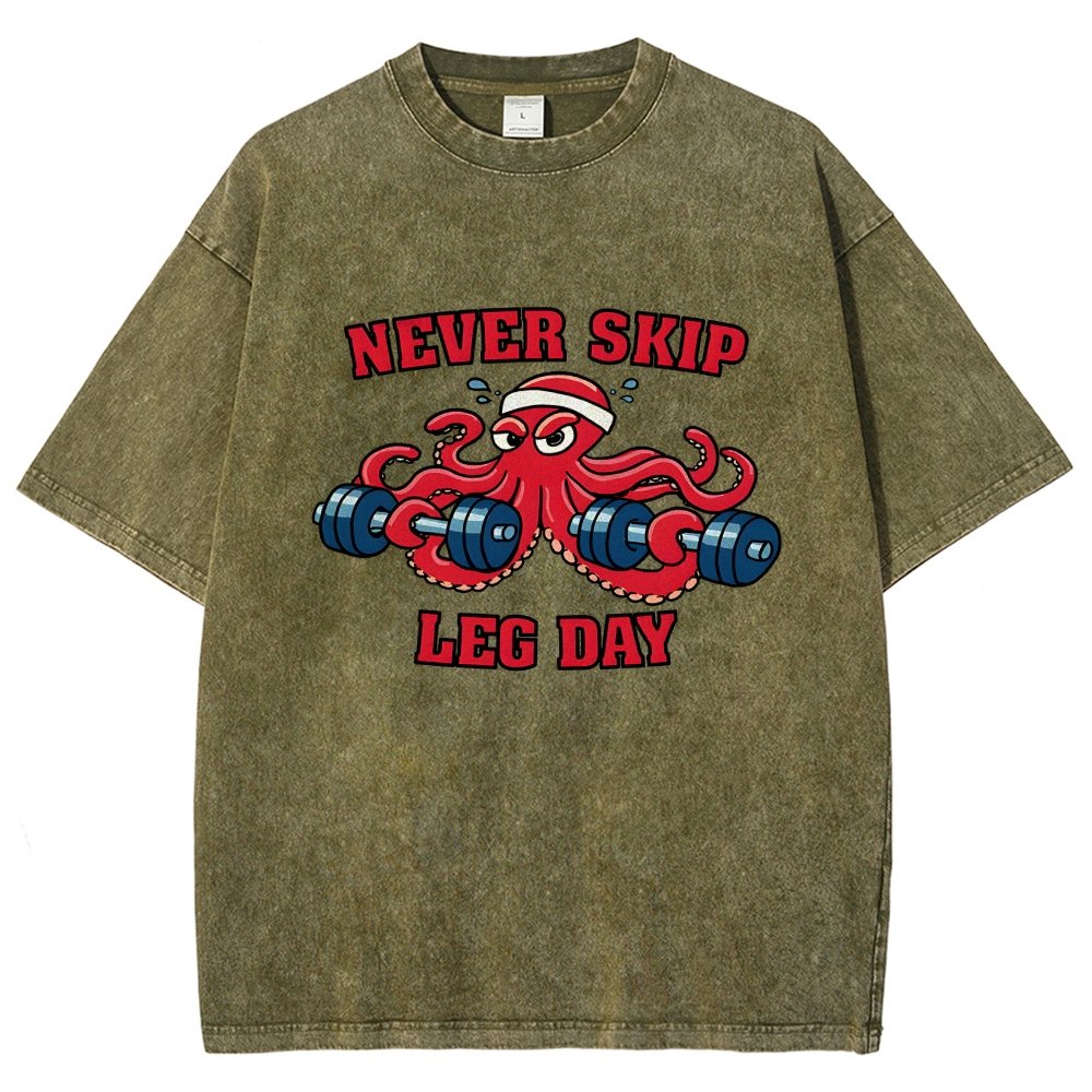 Octo-Leg Day Vintage Distressed T-shirt