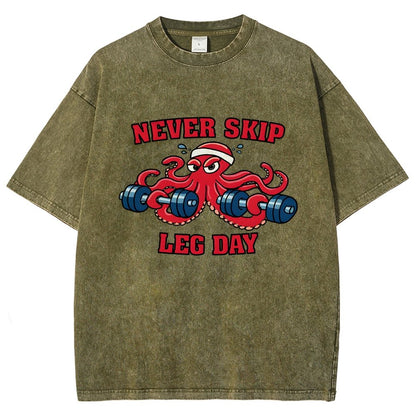 Octo-Leg Day Vintage Distressed T-shirt