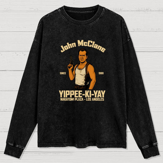Yippee Ki Yay Washed Long Sleeve Tee