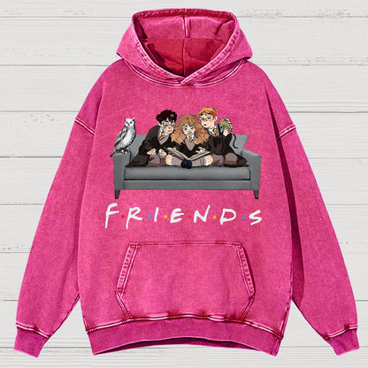 True friends Funny Nerdy Vintage Distressed Hoodie