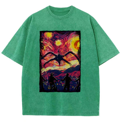 Monster In Starry Night Vintage Distressed T-shirt