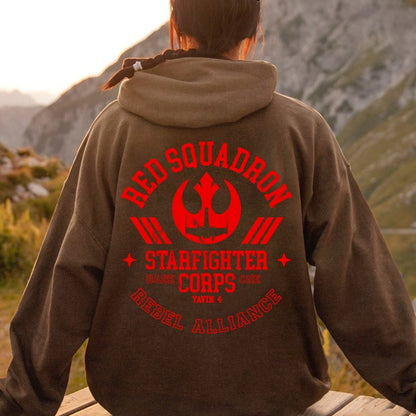 Red Team Base One Printed Back Unisex Cotton Hoodie