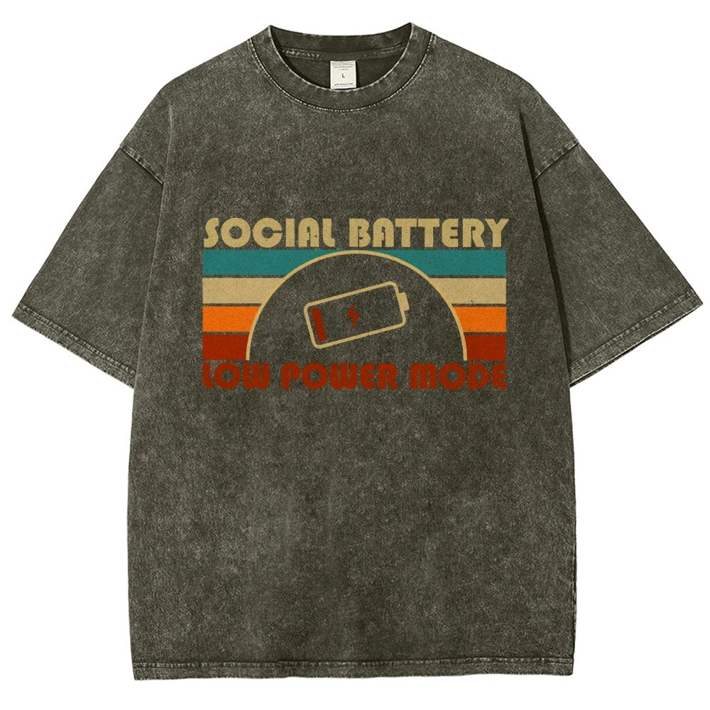 Low Social Battery Vintage Distressed T-shirt