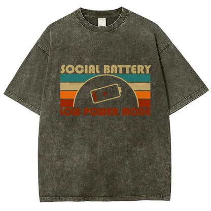 Low Social Battery Vintage Distressed T-shirt