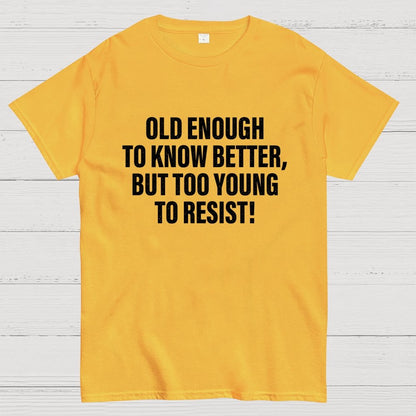 Old Enough To Know Better But Too Young To Resist Geek T-Shirt