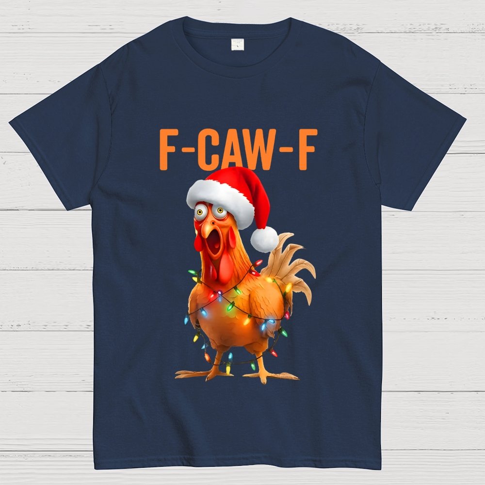 Christmas F-CAW-F Funny Chicken Geek T-Shirt