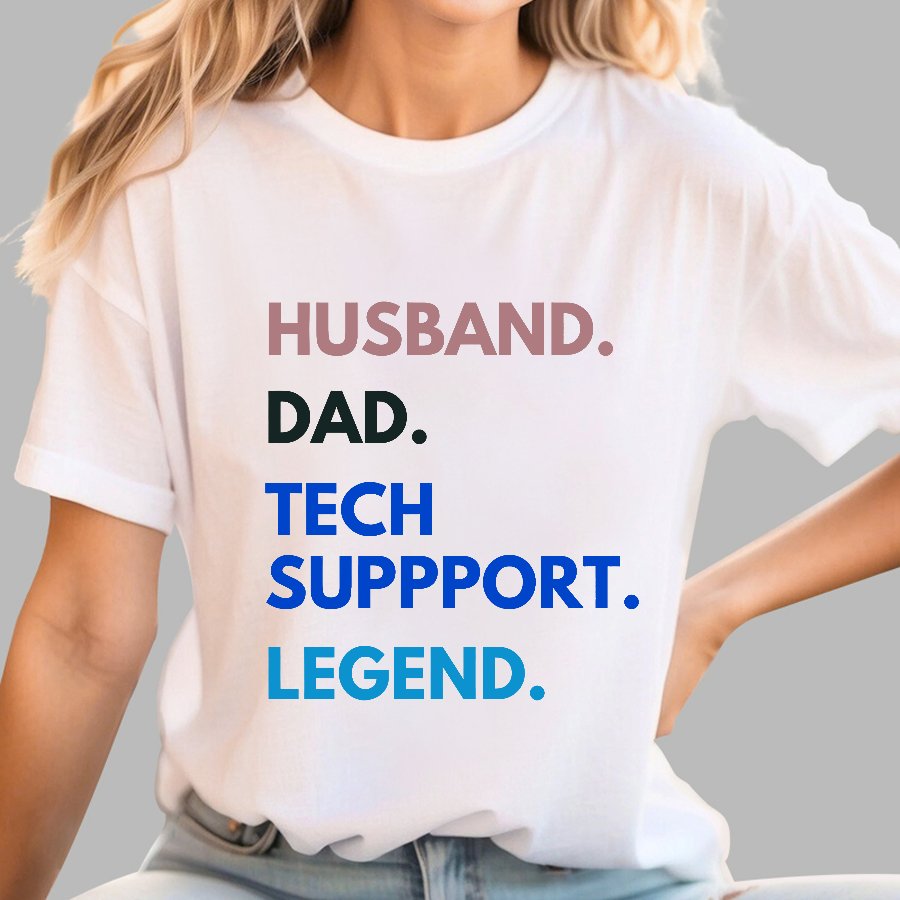 Husband Dad Tech Support Legend Funny It Father Essential Geek T-Shirt