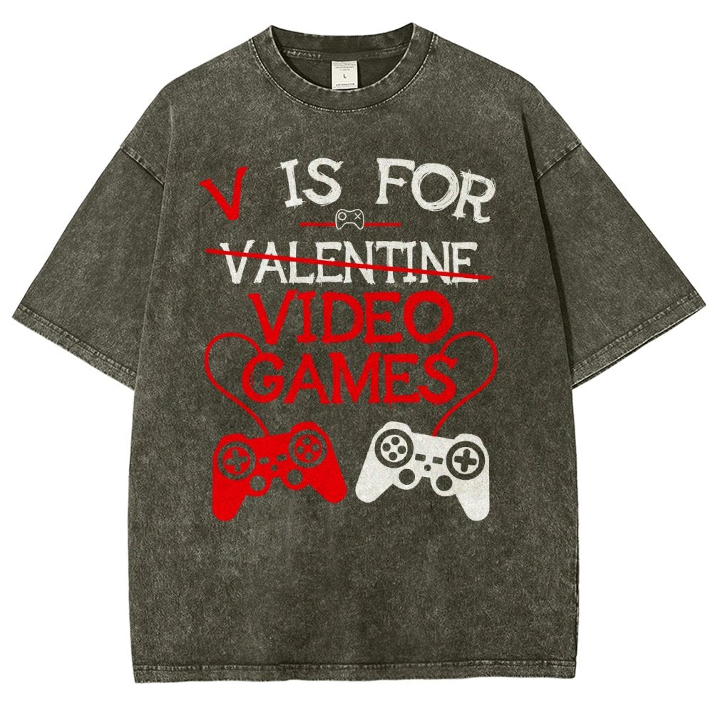 Valentine's Day.Funny Gamer Valentine Nerd Vintage Distressed T-shirt