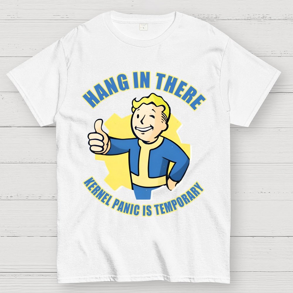 Hang In There-Kernel Panic Is Temporary Geek T-Shirt