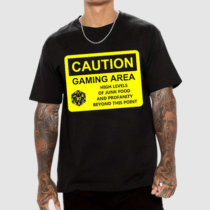 CAUTION GAMING AREA Geek T-Shirt