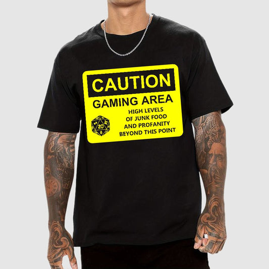 CAUTION GAMING AREA Geek T-Shirt