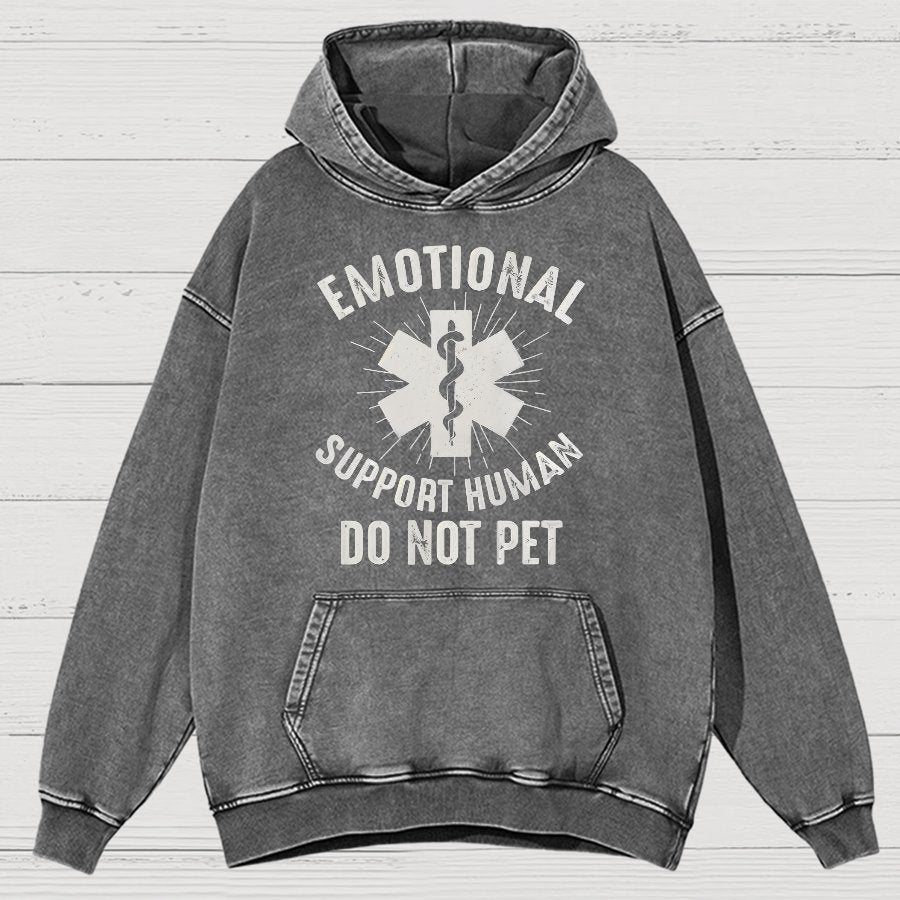 Emotional Support Human Vintage Distressed Hoodie