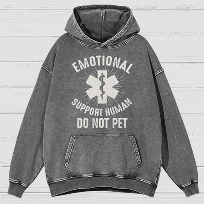 Emotional Support Human Vintage Distressed Hoodie