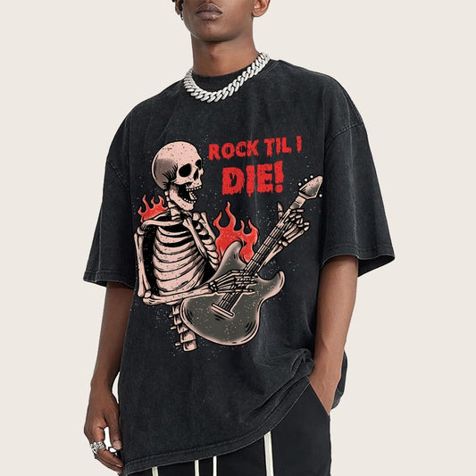 Rock Til I Die Vintage Distressed T-shirt
