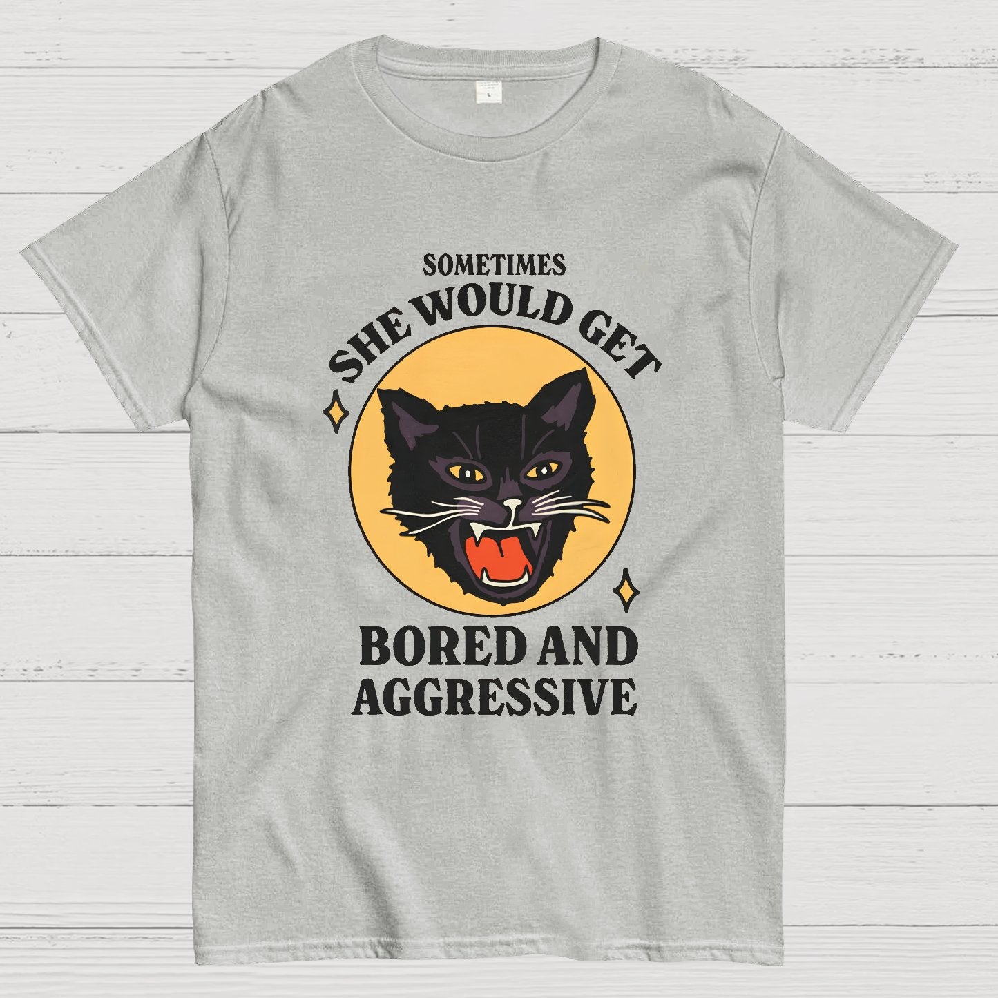 Angry Cat Funny Geek T-Shirt