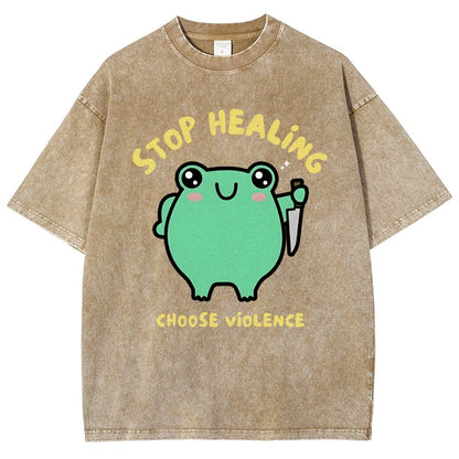 Stop Healing Choose Violence Vintage Distressed T-shirt