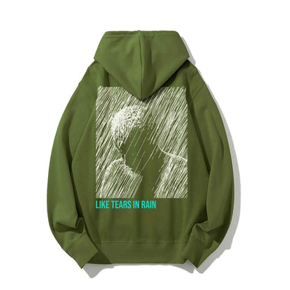 Like Tears In Rain Geek Printed Back Cotton Hoodie