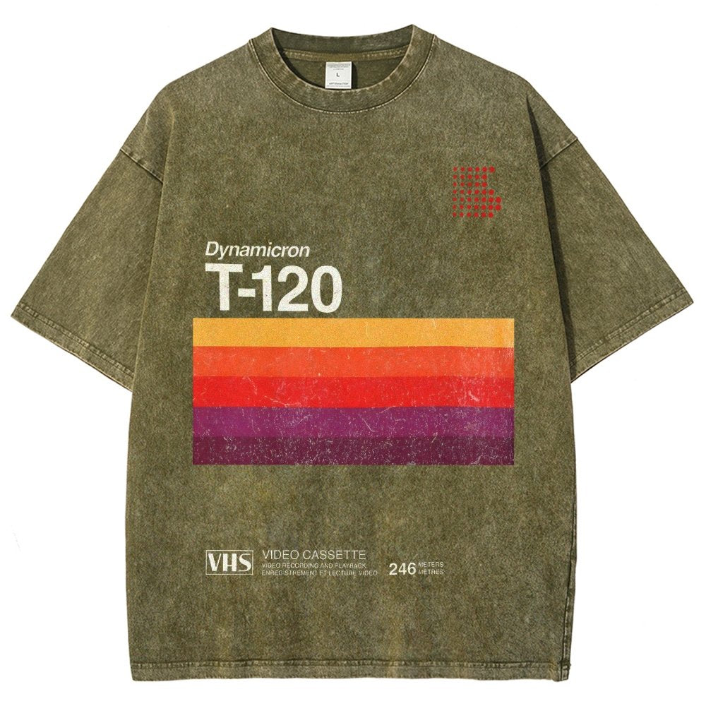 VHS T-120 Vintage Video Tape Retro Graphic Vintage Distressed T-shirt