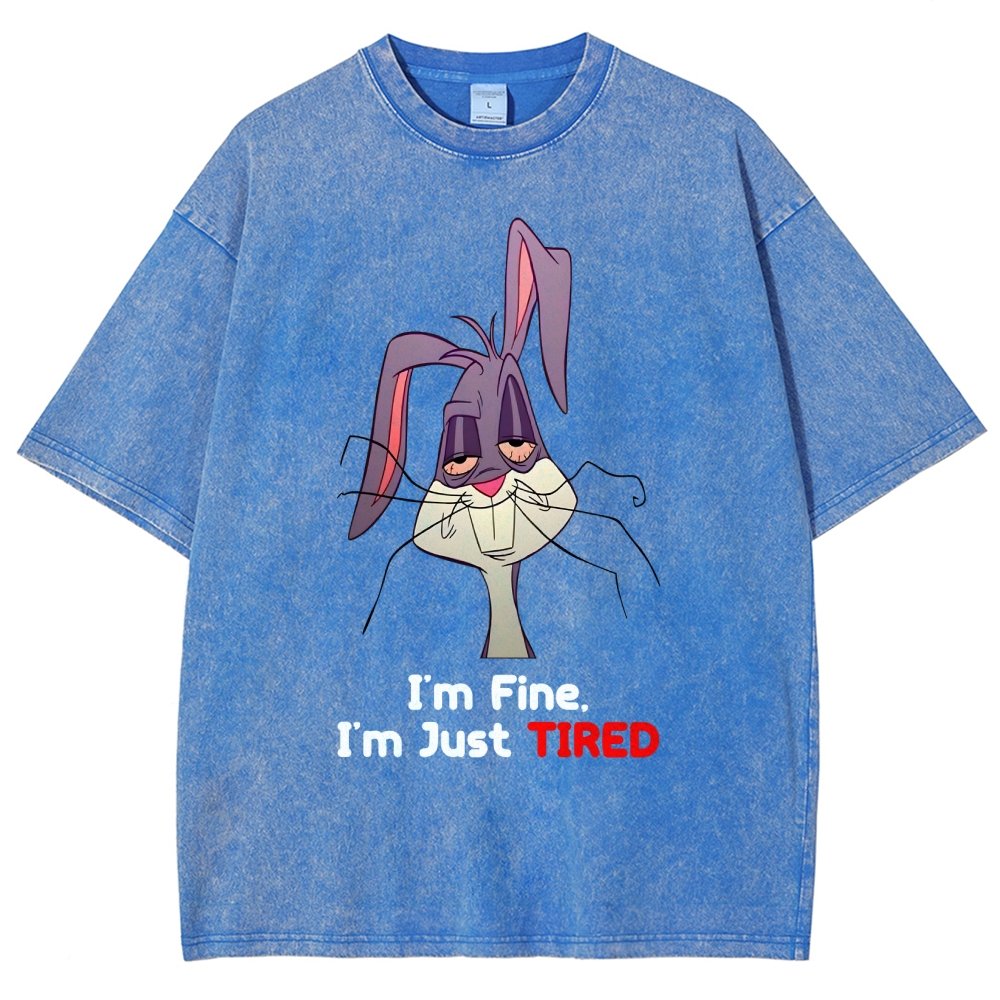 I'm Fine I'm Just Tired Vintage Distressed T-shirt