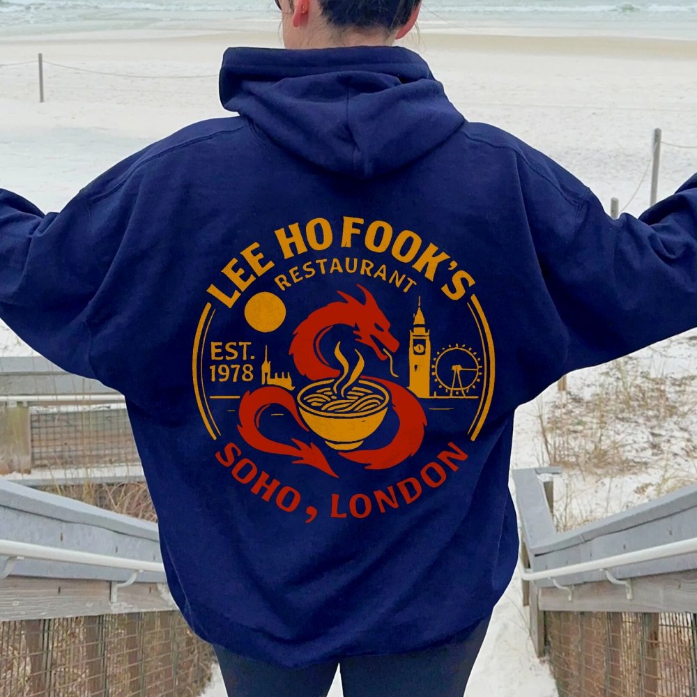 Lee Ho Fooks Printed Back Cotton Hoodie