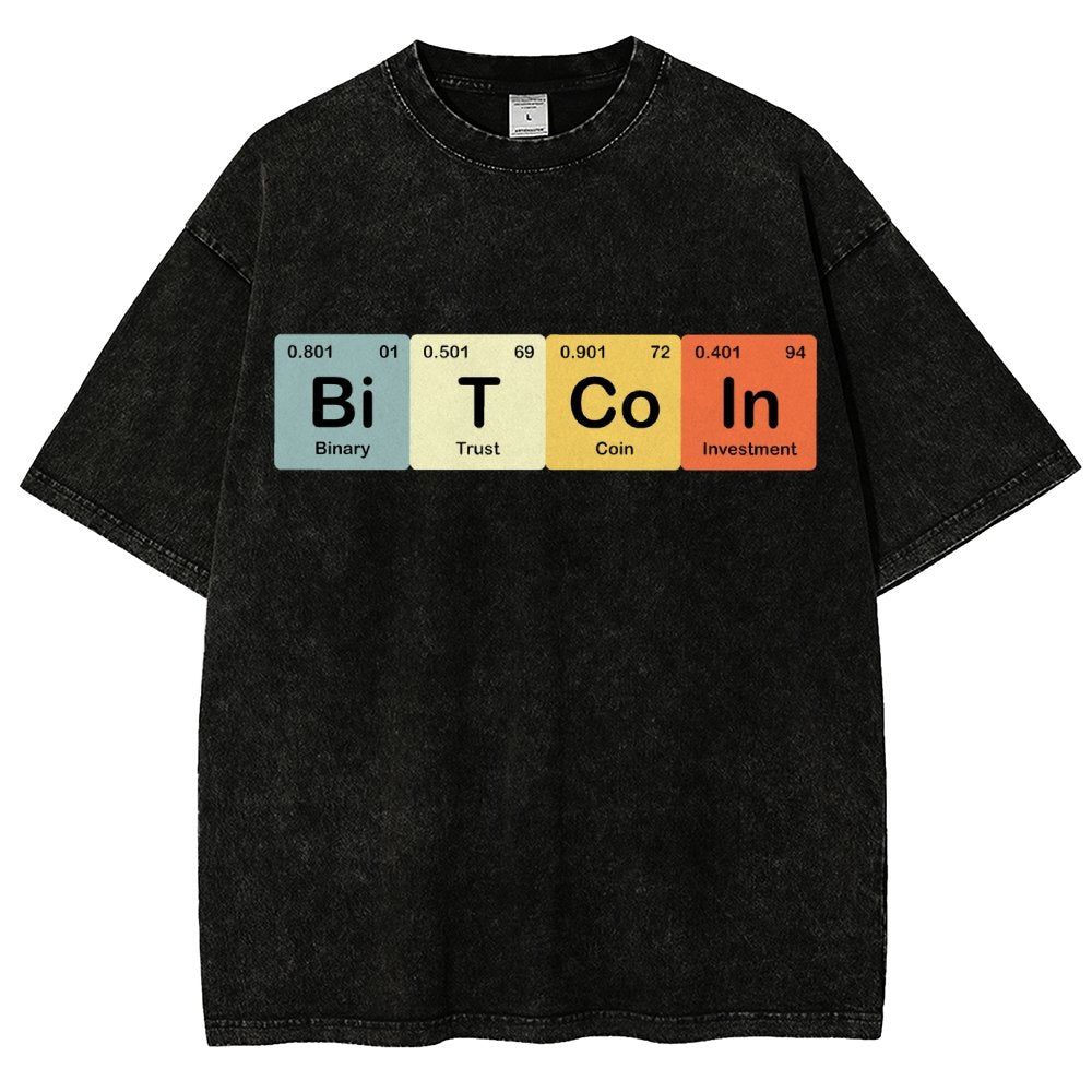 Bitcoin Periodic Table Cryptocurrency BTC Funny Vintage Vintage Distressed T-shirt