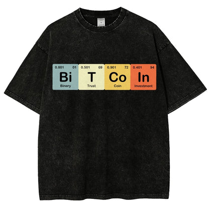 Bitcoin Periodic Table Cryptocurrency BTC Funny Vintage Vintage Distressed T-shirt