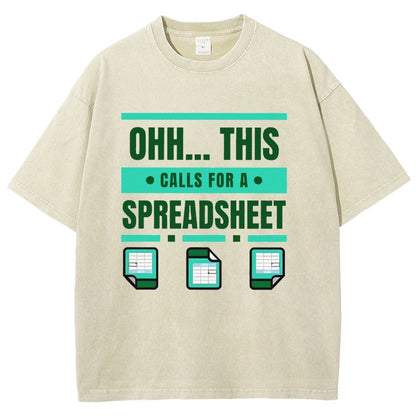 This Calls For A Spreadsheet Office Software Vintage Distressed T-shirt