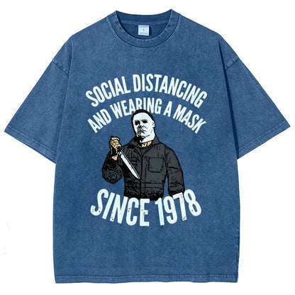 Maintain Social Distance Vintage Distressed T-shirt