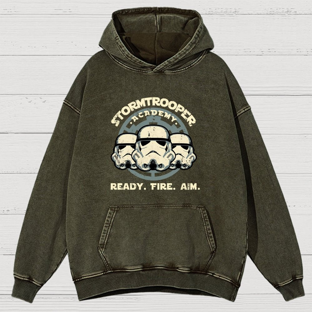 Ready. Fire. Aim. Vintage Distressed Hoodie